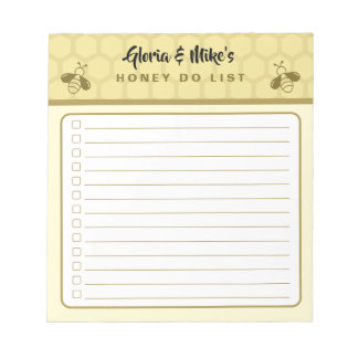 Couples Names Mini Honey Do List Notepad