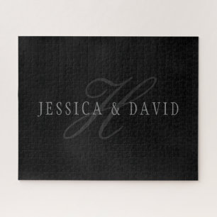 Couples Names & Surname Monogram Jigsaw Puzzle