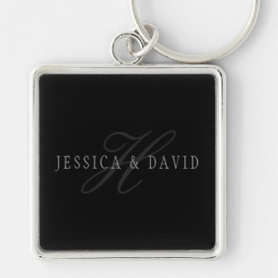 Couples Names & Surname Monogram Key Ring