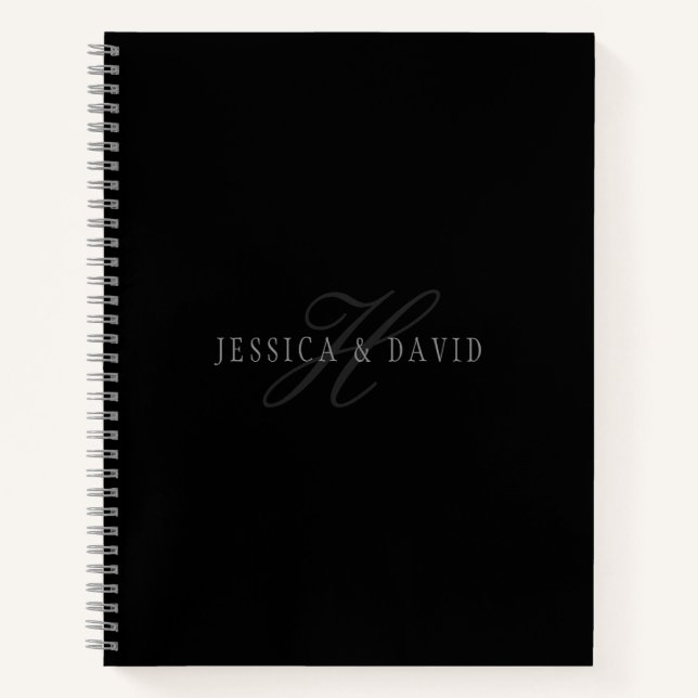 Couples Names & Surname Monogram Notebook (Front)
