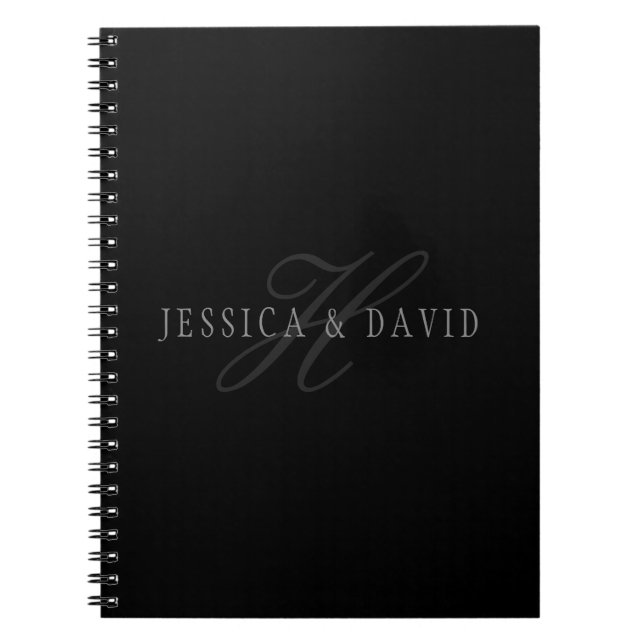 Couples Names & Surname Monogram Notebook (Front)