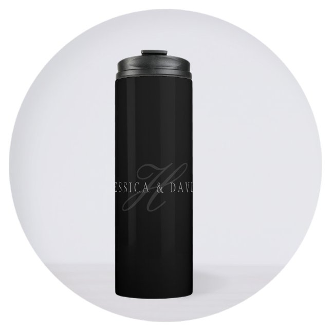 Couples Names & Surname Monogram Thermal Tumbler (Creator Uploaded)