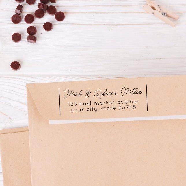 Couple's Personalised Return Address Self-inking Stamp (Rubber Stamp Mock-up)