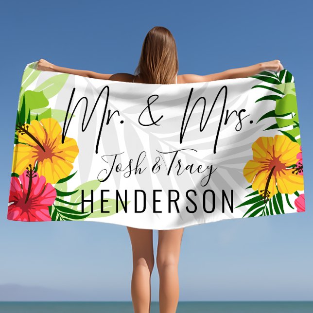 Couples Personalised Wedding, Anniversary Gift Beach Towel (Couples Personalized Wedding, Anniversary Gift Beach Towel)