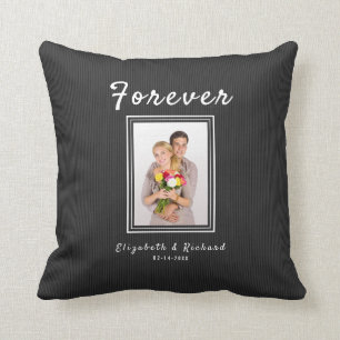 Couples Photo Custom Text Cushion