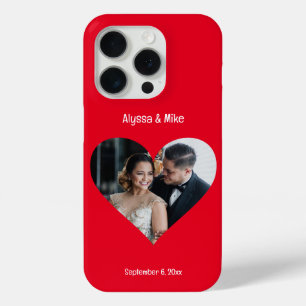 Couples Photo in Heart Personalised Honeymoon iPhone 15 Pro Case