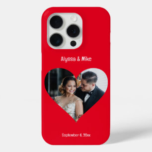 Couples Photo in Heart Personalized Honeymoon iPhone 15 Pro Case