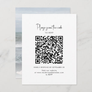 Couples Photo QR Code Script Enclosure RSVP Card