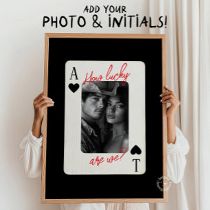 Couples Poker Playing Card How Lucky Are We Poster