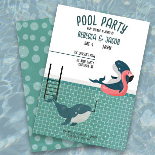 Couples Pool Party Baby Shower Invitation