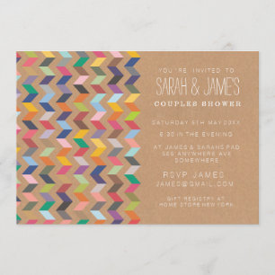 Couples Shower Aztec Chevron Party Invite