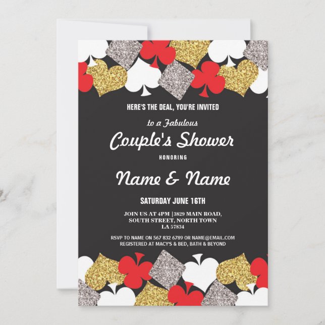 Couples Shower Engagement Las Vegas Casino Party Invitation (Front)