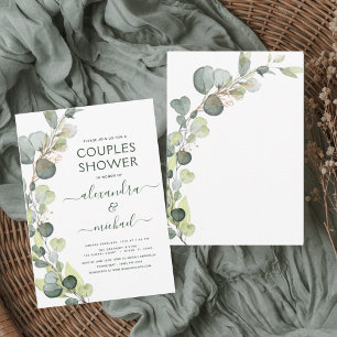 Couples Shower Eucalyptus Greenery Elegant Invitation