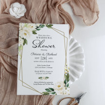  Couples Shower Geometric Floral Greenery