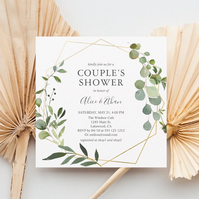 Couples Shower Modern Greenery Botanical Invitation (Creator Uploaded)