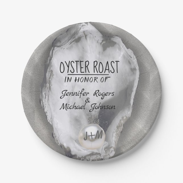 Couples Shower Oyster Roast  Paper Plate (Front)