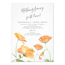 Couples Shower Poppies Watercolor Florals
