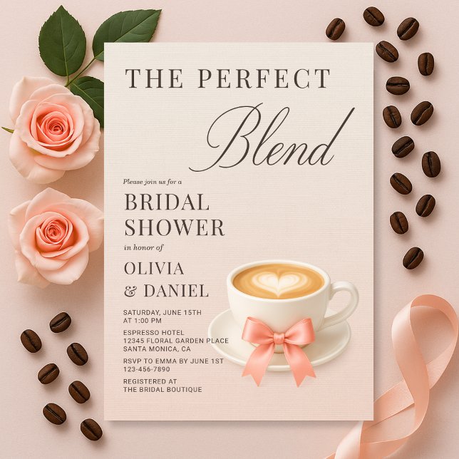 Couples Shower The Perfect Blend Coffee Invitation (Creator Uploaded)