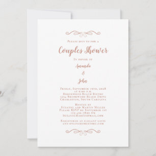 Couples Shower Wedding Engagement Party Rose Gold Invitation
