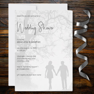 Couples Silhouette Wedding Shower Invitation