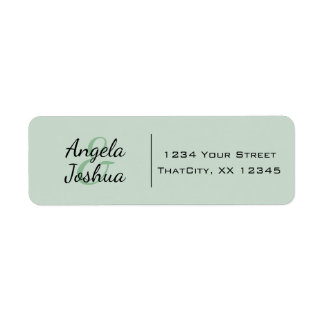 Couples Simple Minimal Informal Casual Green Black Return Address Label