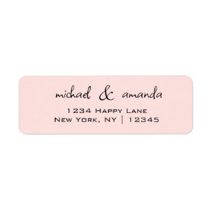 Couples Simple Minimal Informal Casual Light Pink Return Address Label