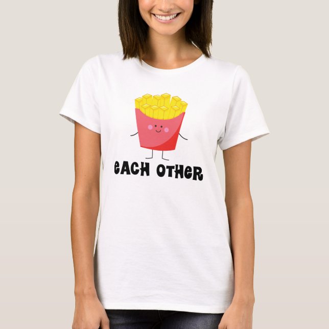 Couples T Shirt Made For Each Other Burger and Fry (Front)
