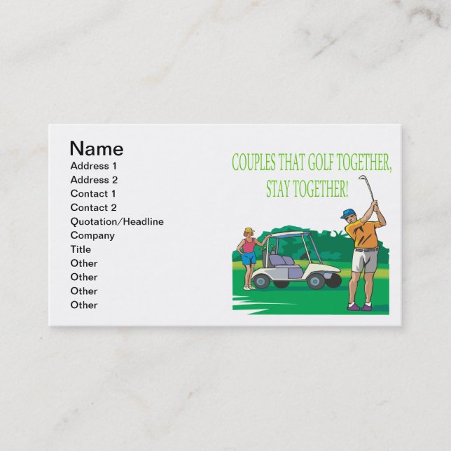Couples That Golf Together Stay Together Business Card (Front)