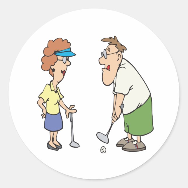 Couples That Golf Together Stay Together Classic Round Sticker (Front)