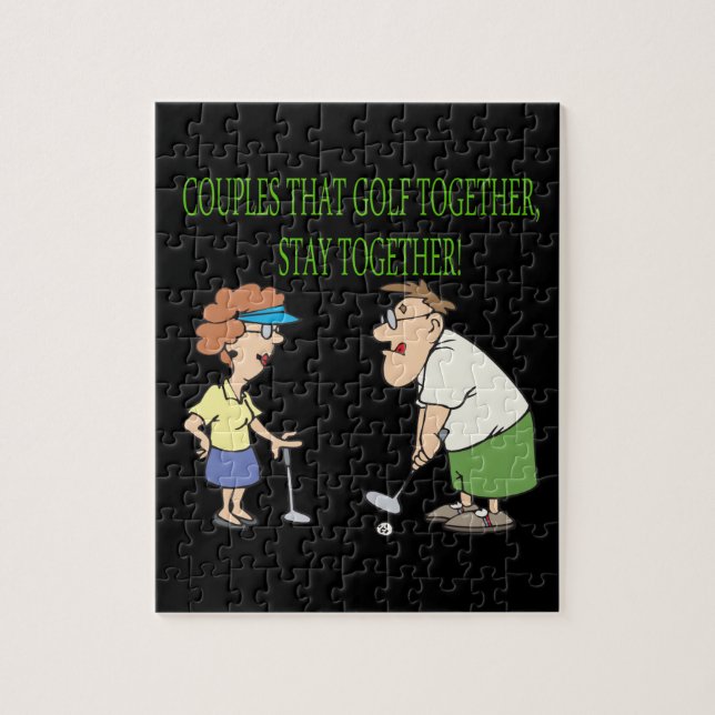 Couples That Golf Together Stay Together Jigsaw Puzzle (Vertical)