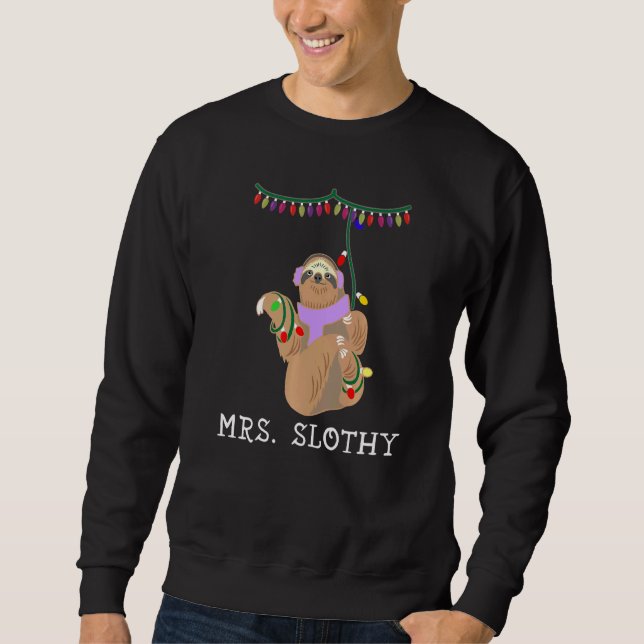 Couples Ugly Christmas Mr And Mrs Slothy Matching Sweatshirt (Front)