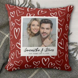 Couples Valentine Heart Photo Cushion