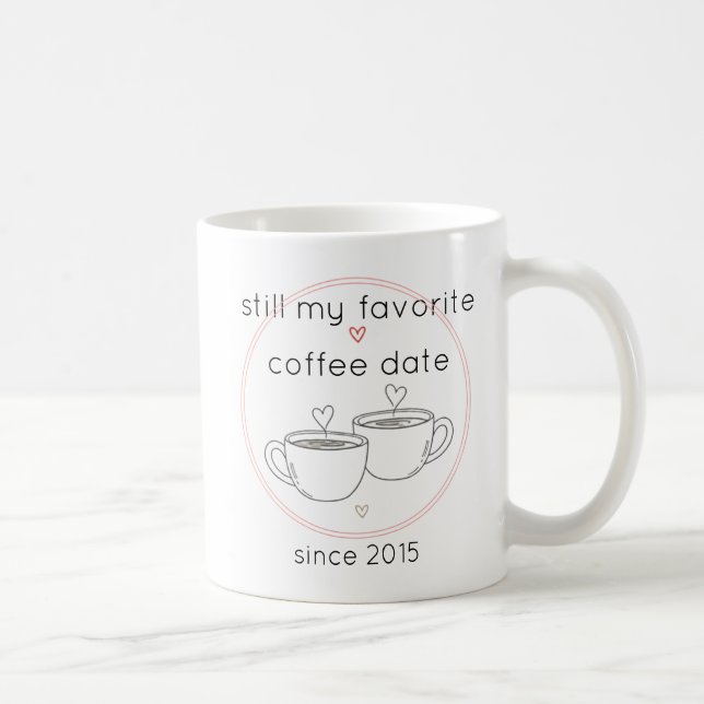 Couples Valentines Day Minimalist Coffee Mug (Right)