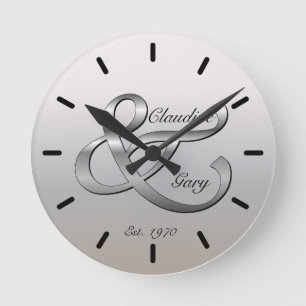 Couples Wall Clock Names & Date