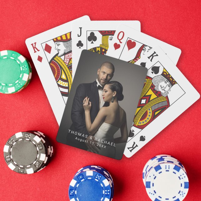 Couple's Wedding or Engagement Photo Playing Cards (Personalize with your photo and names. )