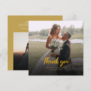 Couples Wedding Photos Script Thank You Card