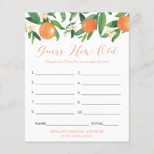 Couples Wedding Shower Guess How Old Game Flyer