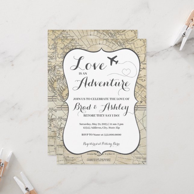 Couples Wedding Shower Invitation (Front/Back In Situ)