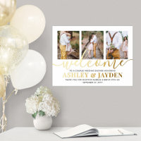 Couples Wedding Shower Welcome Photo Modern Script