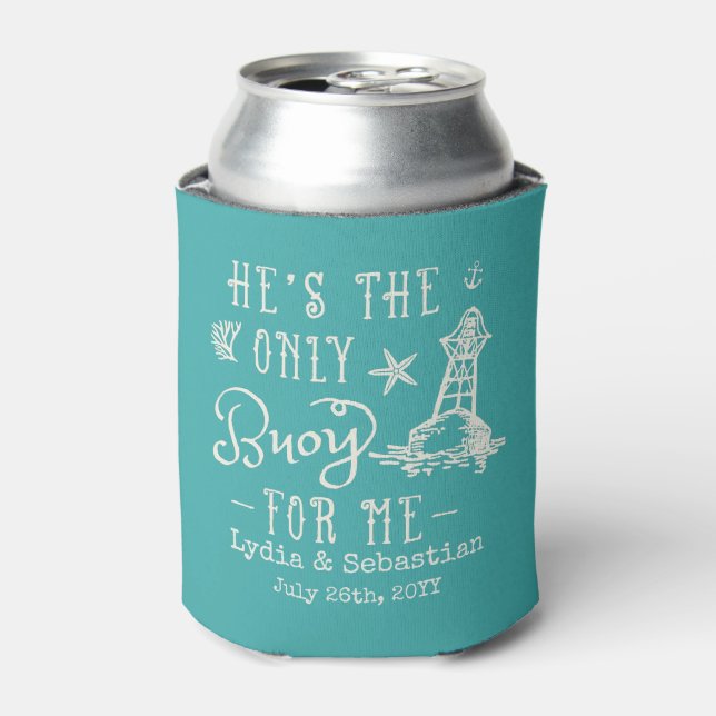 Couples Wife Husband Cute Matching Cruise Vacation Can Cooler (Can Front)