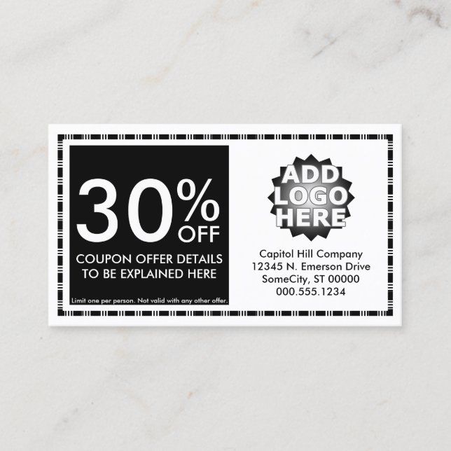coupon. discount card (Front)