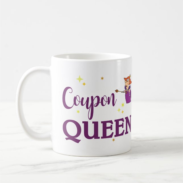 COUPON QUEEN COFFEE MUG (Left)