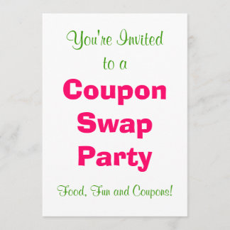Coupon Swap Party Invitation - Pink and Green