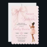 Couquette Blush Bow Brown Fashion Girl Sweet 16 Invitation<br><div class="desc">Personalize this chic coquette sweet sixteen birthday invitation with own wording easily and quickly,  simply press the customize it button to further re-arrange and format the style and placement of the text.  Matching items available in store!  (c) The Happy Cat Studio</div>