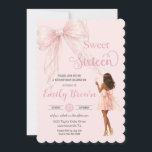 Couquette Blush Bow Brown Fashion Girl Sweet 16 Invitation<br><div class="desc">Personalize this chic coquette sweet sixteen birthday invitation with own wording easily and quickly,  simply press the customize it button to further re-arrange and format the style and placement of the text.  Matching items available in store!  (c) The Happy Cat Studio</div>