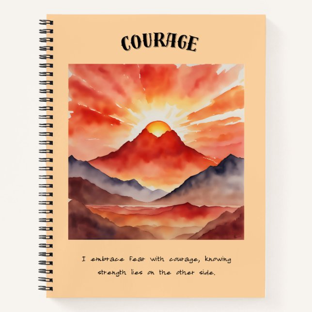 Courage Affirmation Spiral Notebook (Front)