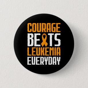 Courage Beats Leukaemia Everyday Blood Cancer Awar 6 Cm Round Badge