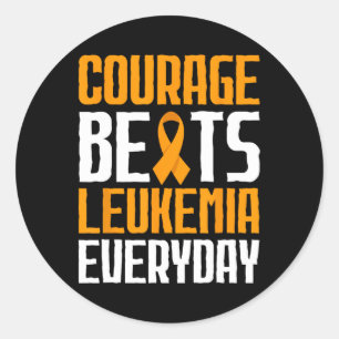 Courage Beats Leukaemia Everyday Blood Cancer Awar Classic Round Sticker