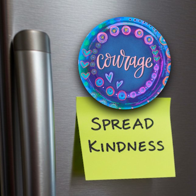 Courage Blue Trendy Modern Inspirivity Magnet (Creator Uploaded)
