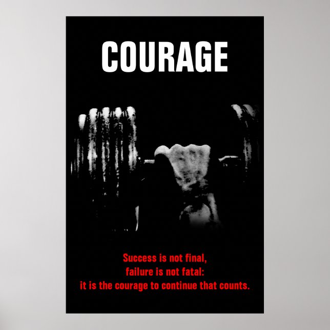 Courage Bodybuilding Training Motivational Poster (Front)